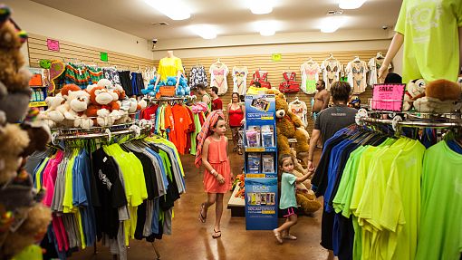 Water-Zoo Clinton gift shop Child and parents in the gift shop at Water-Zoo in Clinton, Oklahoma